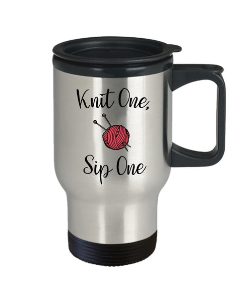 Funny kitting Travel Mug - Funny Tea Hot Cocoa Coffee Insulated Tumbler - Novelty Birthday Gift Idea