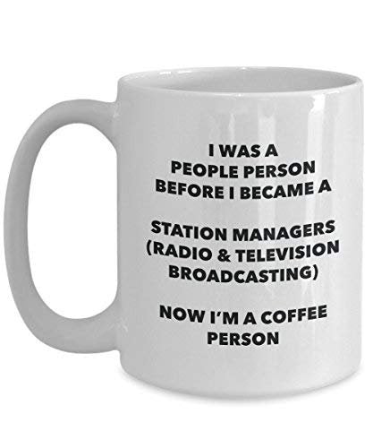 Station Managers (Radio & Television Broadcasting) Coffee Person Mug - Funny Tea Cocoa Cup - Birthday Christmas Coffee Lover Cute Gag Gifts Idea