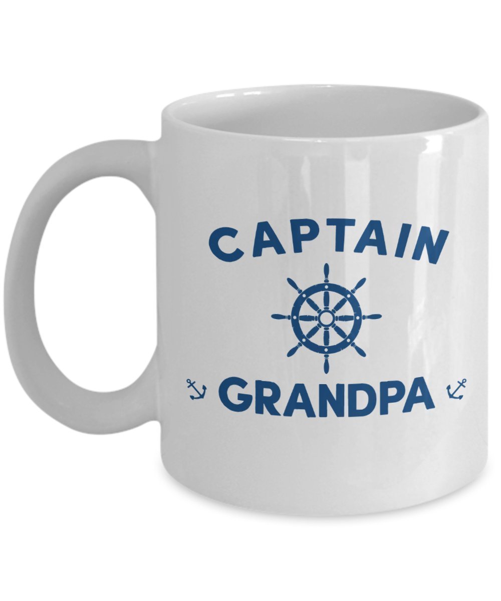 Captain Grandpa Mug - Funny Tea Hot Cocoa Coffee Cup - Novelty Birthday Christmas Anniversary Gag Gifts Idea
