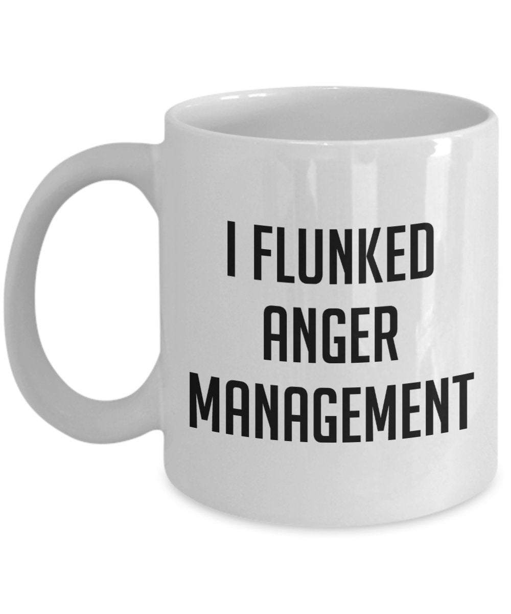 Flunked Anger Management Mug - Funny Tea Hot Cocoa Coffee Cup - Novelty Birthday Christmas Anniversary Gag Gifts Idea