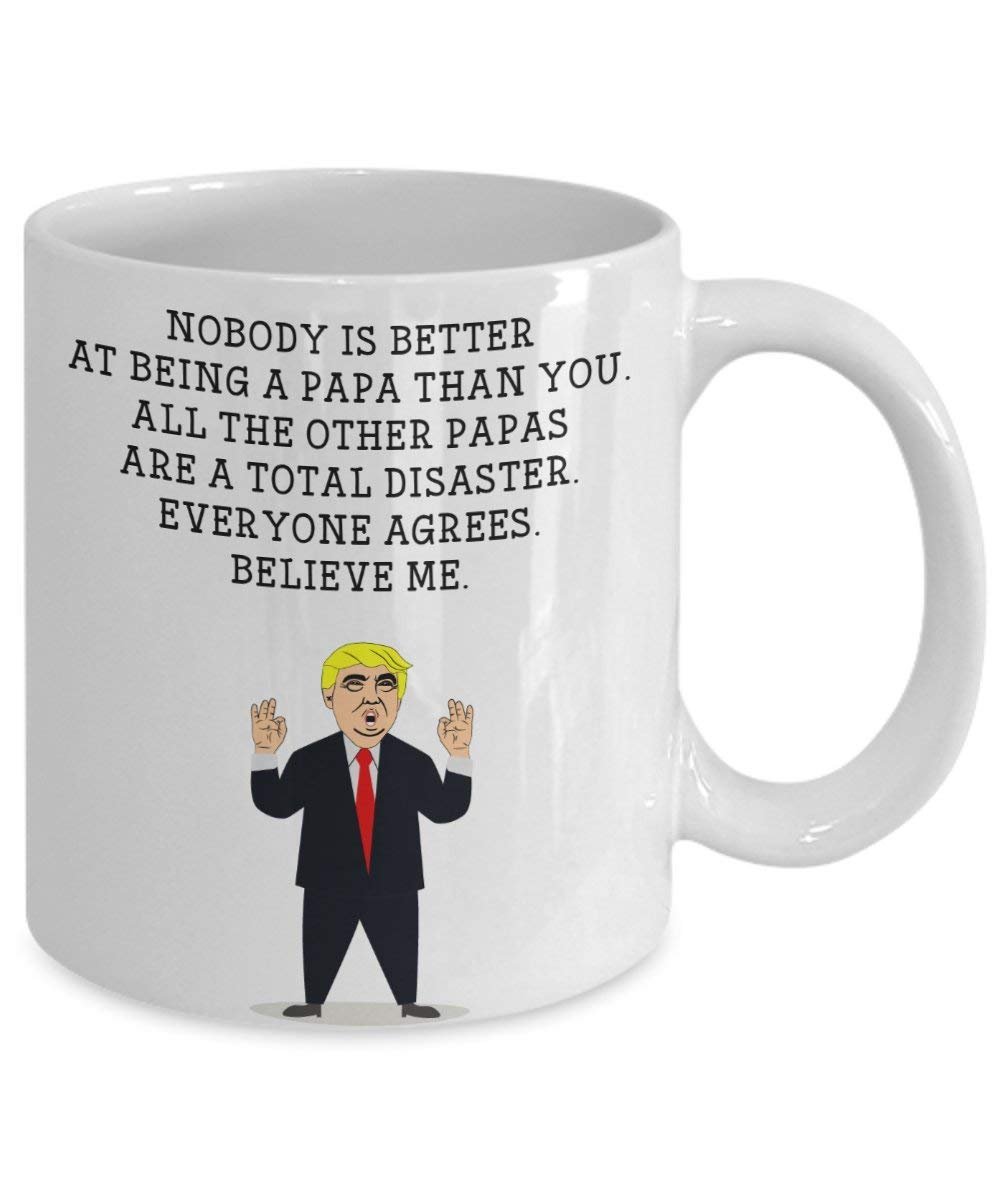 Funny papa Trump Head Mug - Donald Trump Coffee Cup - Novelty Gift Idea Gag papa Idea President