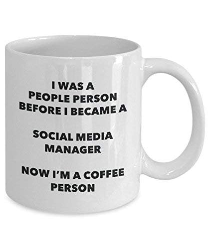Social Media Manager Coffee Person Mug - Funny Tea Cocoa Cup - Birthday Christmas Coffee Lover Cute Gag Gifts Idea