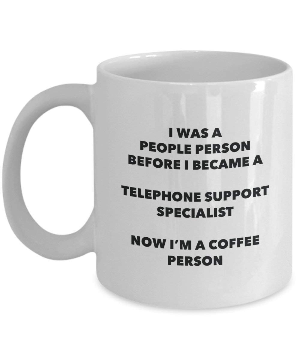 Support téléphonique Specialist Café personne Mug – Funny Tasse à thé de cacao – Anniversaire de Noël amateur de café mignon Gag Gifts Idée 11oz blanc