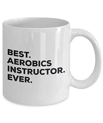 Best Aerobics Instructor Ever mug – Funny Coffee Cup – Thank You Appreciation idee regalo per Natale festa di compleanno unico 15oz Infradito colorati estivi, con finte perline