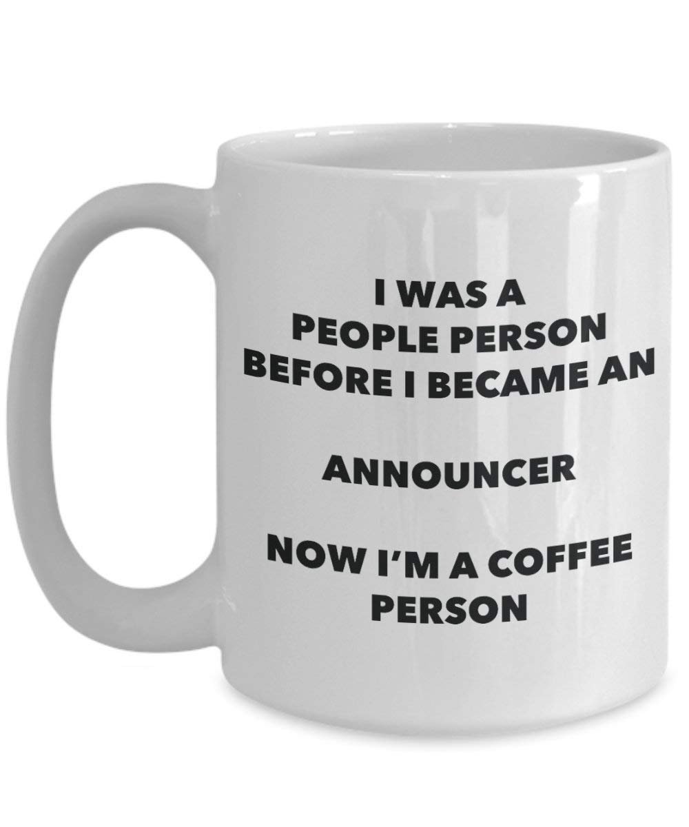 Announcer Coffee Person Mug - Funny Tea Cocoa Cup - Birthday Christmas Coffee Lover Cute Gag Gifts Idea