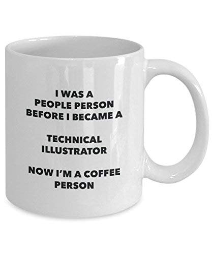 technique Illustrator personne à café Mug Tasse à thé de cacao – rigolo – Anniversaire de Noël amateur de café mignon Gag Gifts Idée 15oz blanc