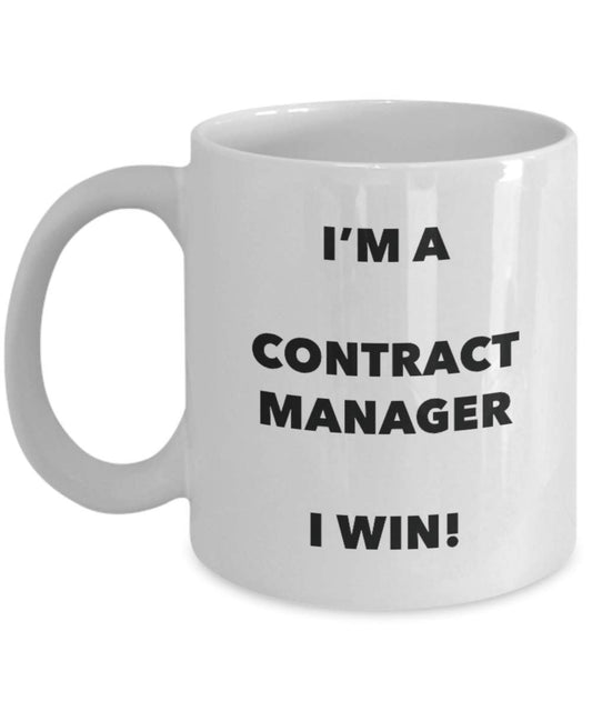 Contrat de I'm a Manager Mug I Win. – Funny Tasse à café – Fantaisie anniversaire Idée de Gag cadeaux de Noël 11oz blanc
