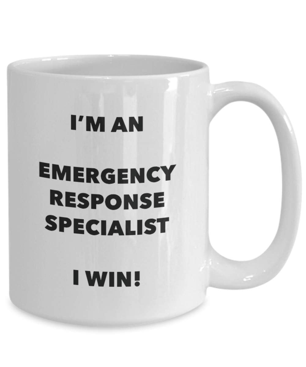 Lustige Kaffeetasse mit Aufschrift „I'm an Emergency Response Specialist I win!“
