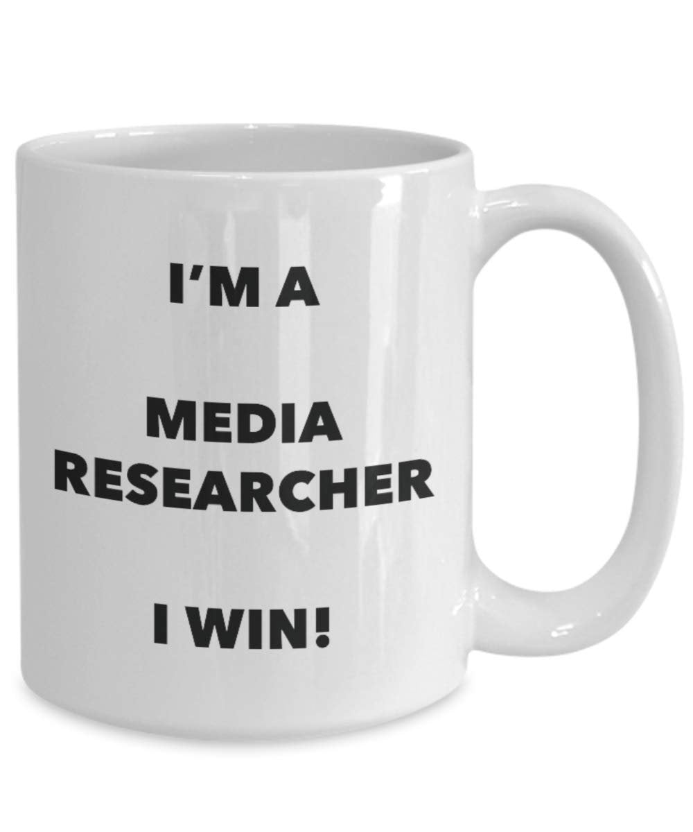 I'm a Media Researcher Mug I win - Funny Coffee Cup - Novelty Birthday Christmas Gag Gifts Idea