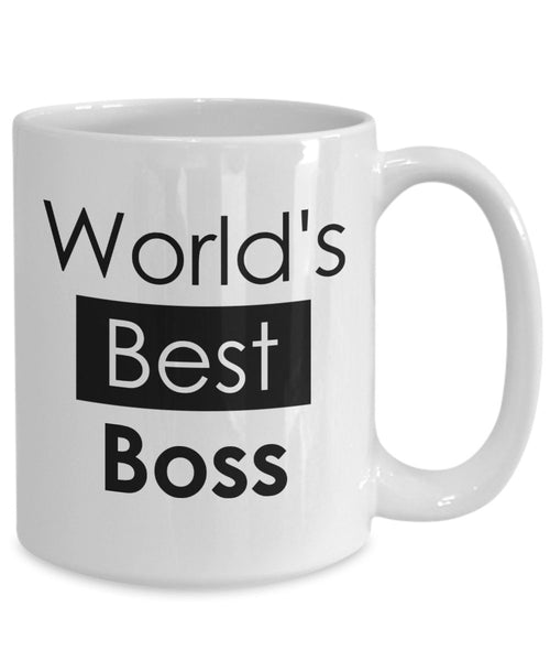 World’s Best Boss Mug - Funny Tea Hot Cocoa Coffee Cup - Novelty Birthday Christmas Anniversary Gag Gifts Idea