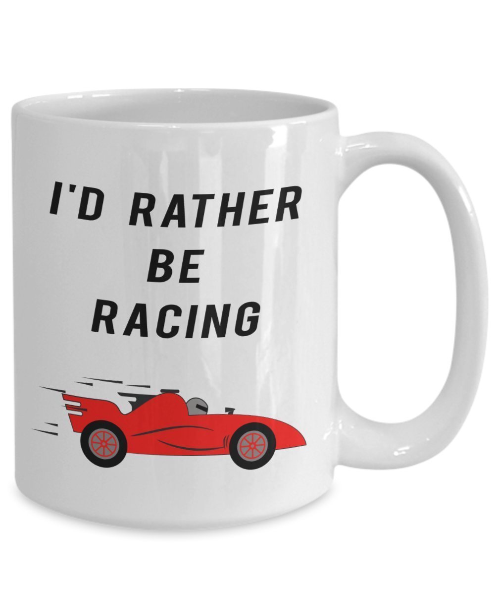spreadpassion I 'd Rather Be Racing Tasse – Funny Tee Hot Cocoa Kaffeetasse – Neuheit Geburtstag Weihnachten Jahrestag Gag Geschenke Idee