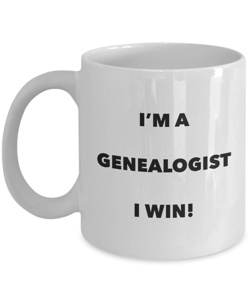 I'm a Genealogist Mug I win - Funny Coffee Cup - Novelty Birthday Christmas Gag Gifts Idea