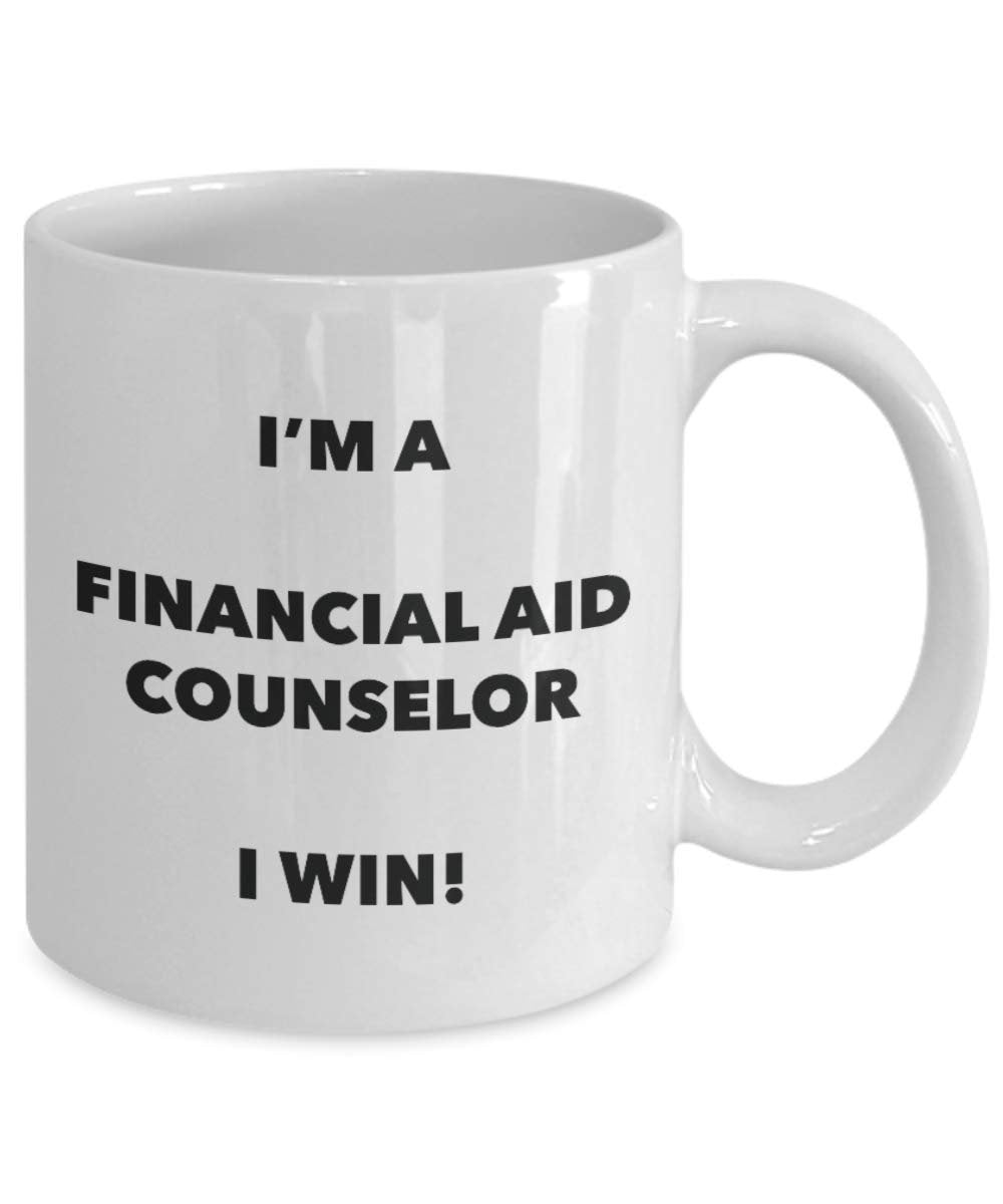 Sono un aiuto finanziario Counselor tazza i Win – Funny Coffee Cup – novelty Birthday Christmas GAG regalo idea