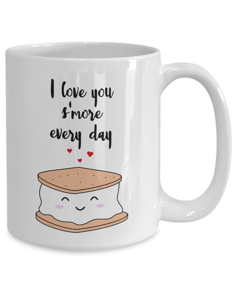 Kaffeetasse mit Aufschrift"I Love You Smore" – Lustige Teetasse für heiße Kakao – Neuheit Geburtstag Weihnachten Jahrestag Gag Geschenkidee