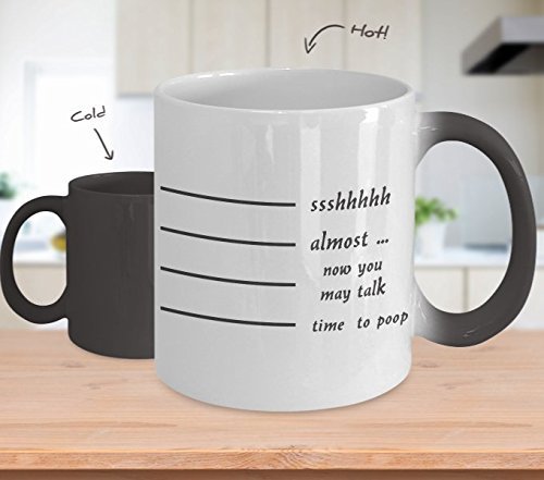Poop Coffee Mug - Time To Poop Mug - Ceramic Color Changing Mug - Funny Unique Coffee Mugs