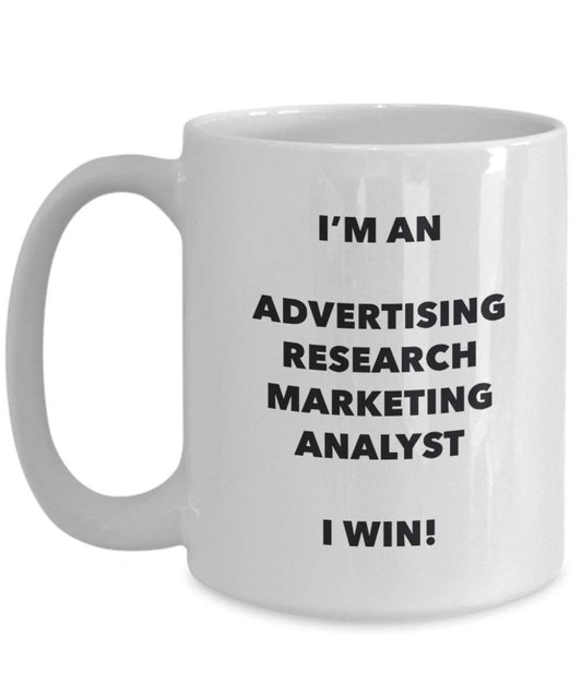 Werbung Forschung Marketing Analyst Tasse – Ich bin ein Werbung Forschung Marketing Analyst I Win. – Funny Kaffeetasse – Neuheit Geburtstag Weihnachten Gag Geschenke Idee 11oz weiß