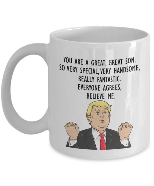 Funny Trump Head Son Mug - Donald Trump Coffee Cup - Gifts for Son - President Son Novelty Gift Idea