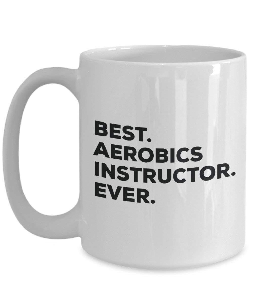 Best Aerobics Instructor Ever mug – Funny Coffee Cup – Thank You Appreciation idee regalo per Natale festa di compleanno unico 15oz Infradito colorati estivi, con finte perline