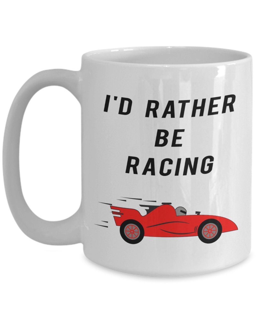 spreadpassion I 'd Rather Be Racing Tasse – Funny Tee Hot Cocoa Kaffeetasse – Neuheit Geburtstag Weihnachten Jahrestag Gag Geschenke Idee