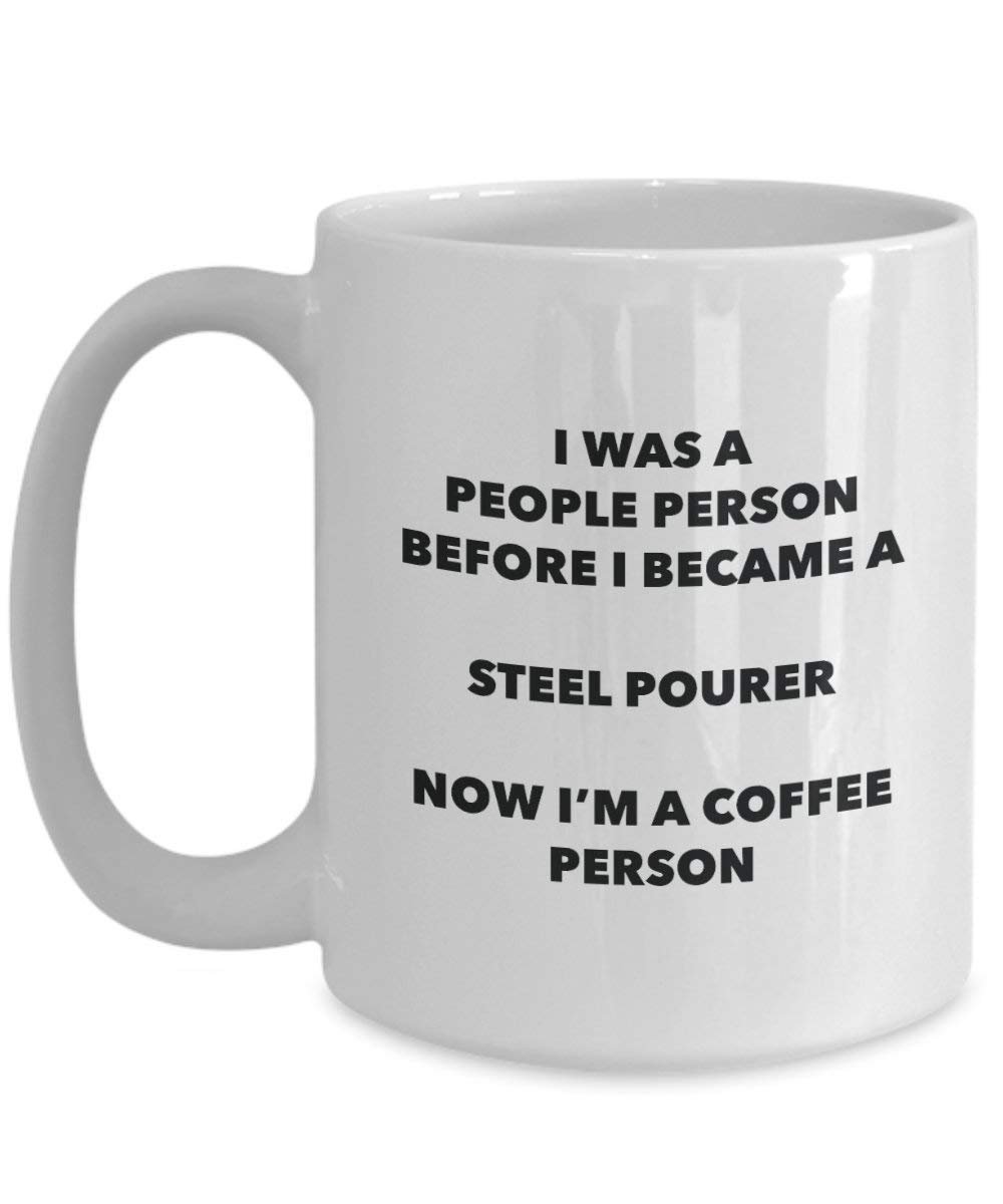 Stahl Ausgießer Kaffee Person Tasse – Funny Tee Kakao-Tasse – Geburtstag Weihnachten Kaffee Lover Cute Gag Geschenke Idee 15oz weiß