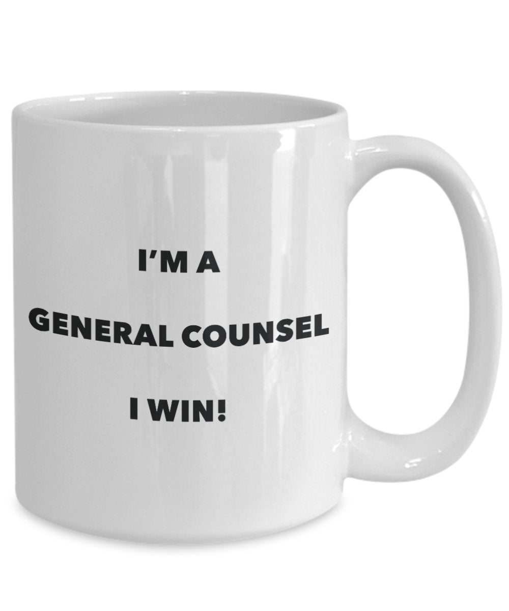 Lustige Kaffeetasse mit Aufschrift „I'm a General Counsel I win“, Geschenkidee für Geburtstag, Weihnachten, Gag