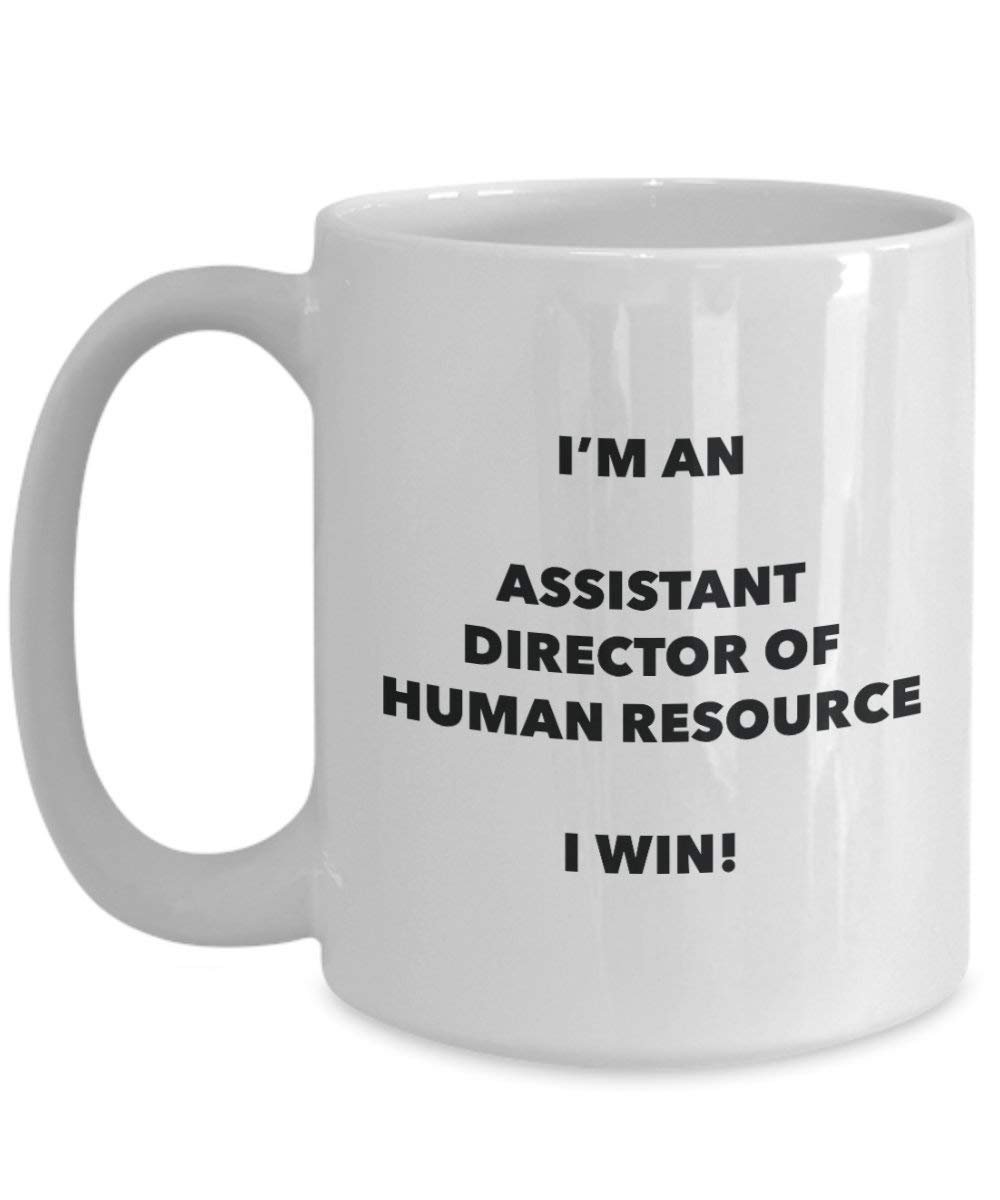 I' m An assistente direttore di risorse umane tazza i Win. – Funny Coffee Cup – Birthday Christmas GAG regalo idea 15oz Infradito colorati estivi, con finte perline