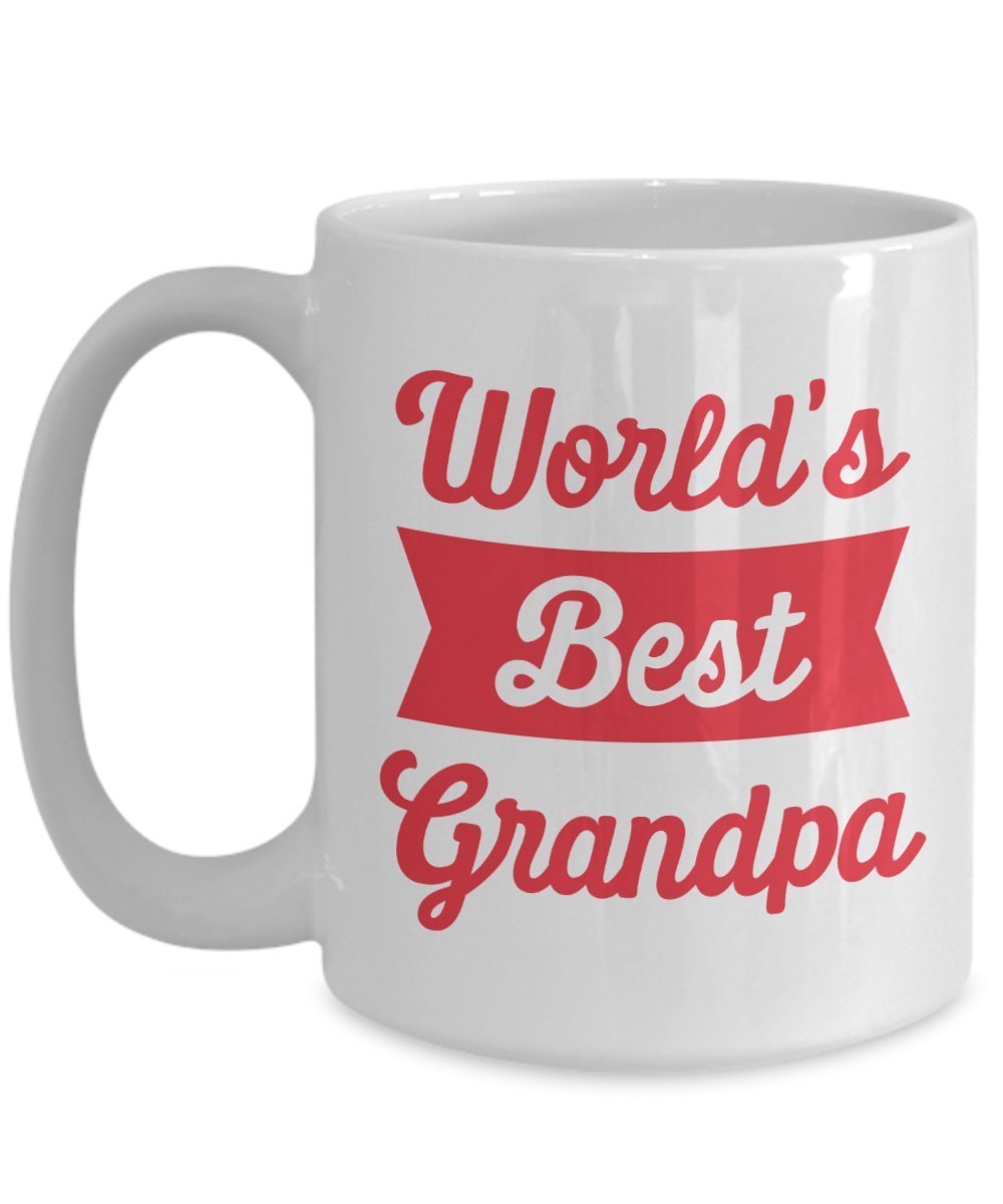 World’s Best Grandpa Mug - Funny Tea Hot Cocoa Coffee Cup - Novelty Birthday Christmas Anniversary Gag Gifts Idea