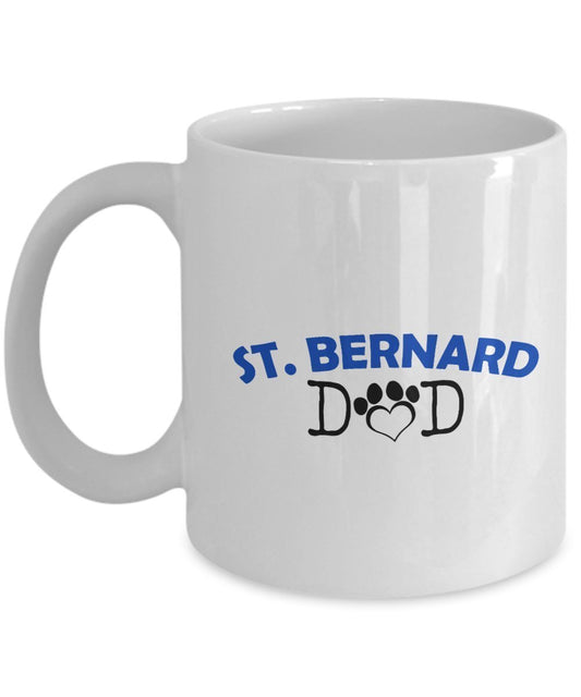 Funny St. Bernard Couple Mug – St. Bernard Dad – St. Bernard Mom – St. Bernard Lover Gifts - Unique Ceramic Gifts Idea (Dad)