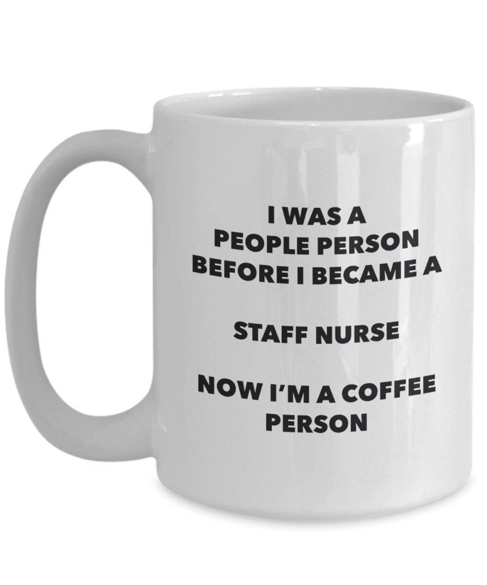 STAFF nursecoffee Person Tasse – Funny Tee Kakao-Tasse – Geburtstag Weihnachten Kaffee Lover Cute Gag Geschenke Idee 11oz weiß