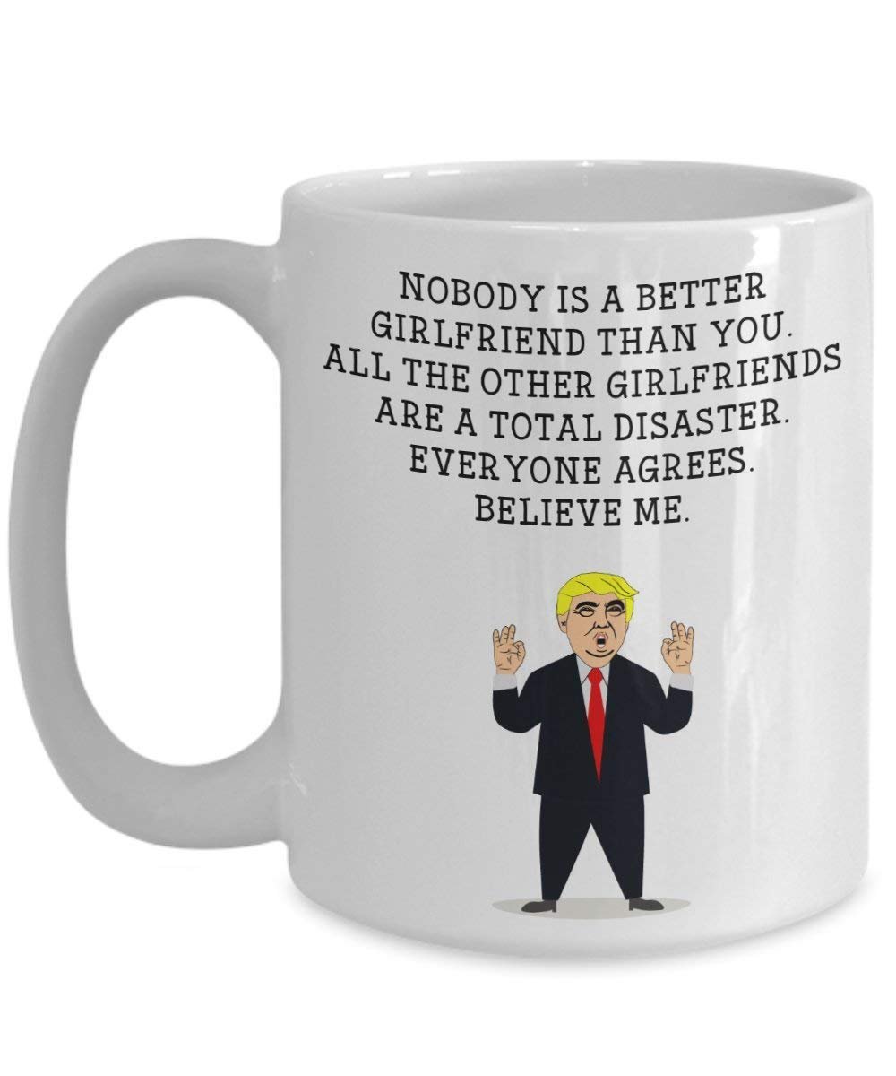 Funny Girlfriend Trump Head Mug - Donald Trump Coffee Cup - Novelty Gift Idea girlfriend Gag Idea President