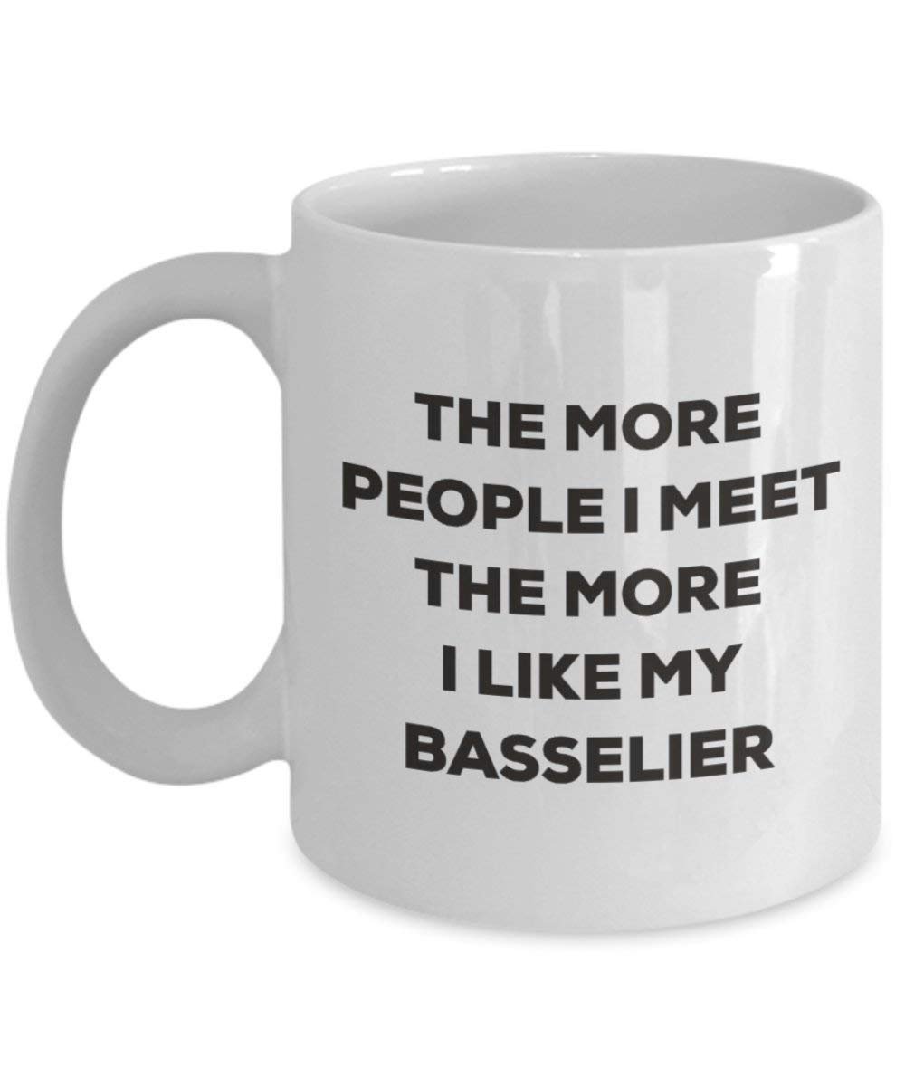 Le plus de personnes I Meet the More I Like My Basselier Mug de Noël – Funny Tasse à café – amateur de chien mignon Gag Gifts Idée 15oz blanc