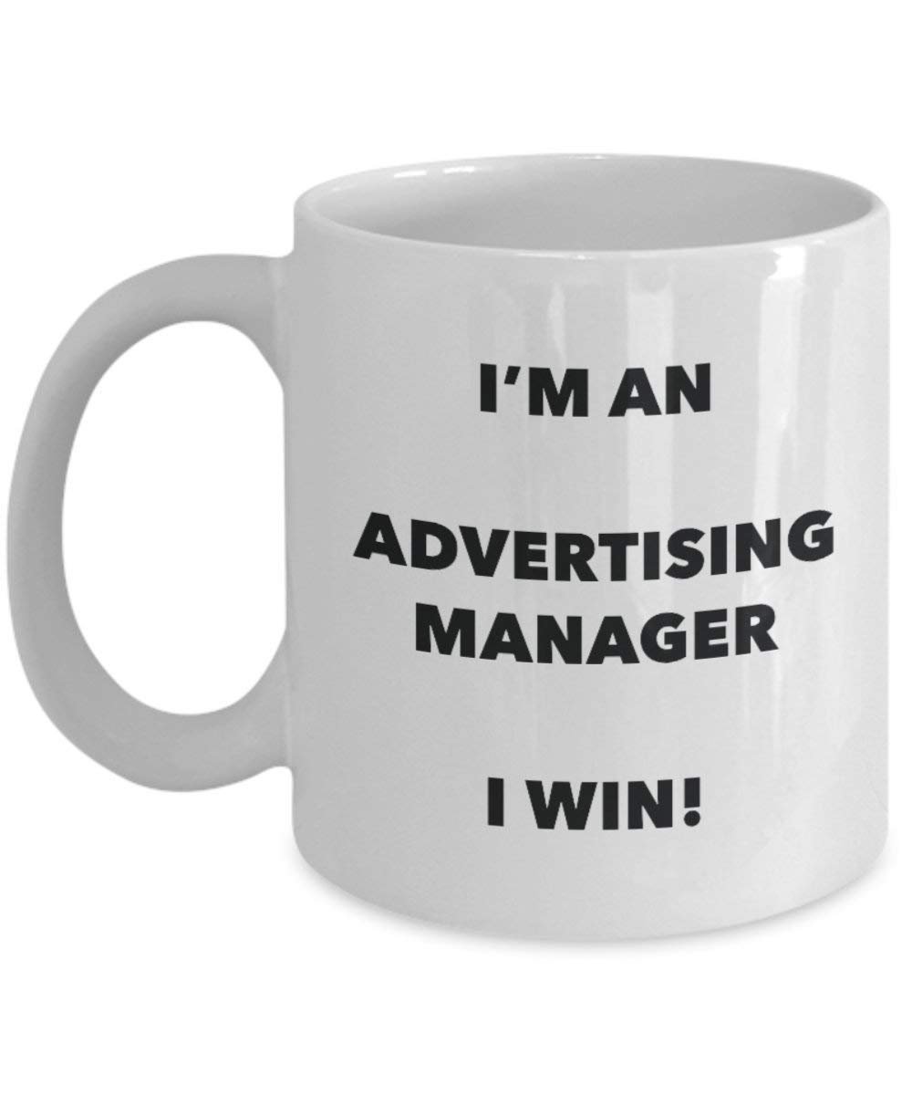 Werbung Manager Tasse – Ich bin ein Werbung Manager I Win. – Funny Kaffeetasse – Neuheit Geburtstag Weihnachten Gag Geschenke Idee 11oz weiß