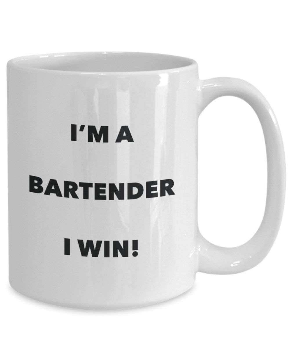 Bartender Mug - I'm a Bartender I win! - Funny Coffee Cup - Novelty Birthday Christmas Gag Gifts Idea
