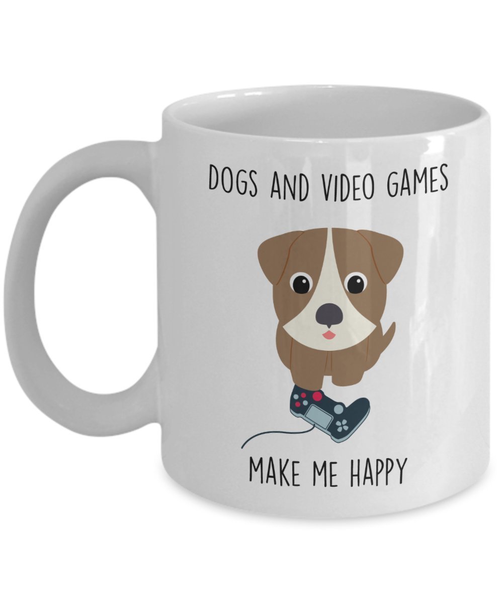 Tasse mit Videospiel-Liebhabern – Hund Liebhaber, Gamer-Geschenke – Lustige Tee, heiße Kakao, Kaffeetasse – Neuheit Geburtstag Weihnachten Jahrestag Gag Geschenk Idee