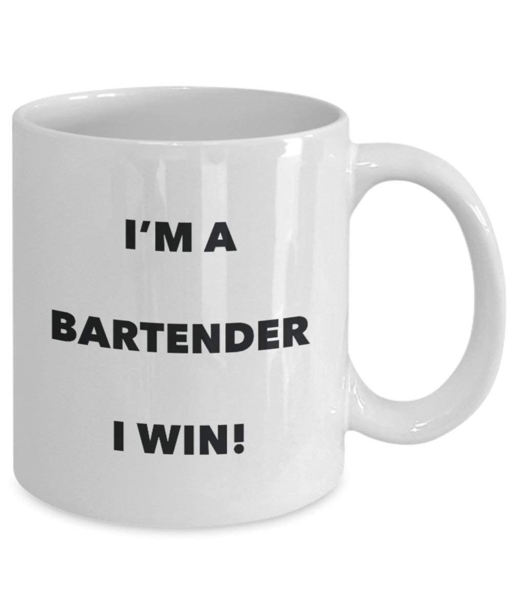 Bartender Mug - I'm a Bartender I win! - Funny Coffee Cup - Novelty Birthday Christmas Gag Gifts Idea
