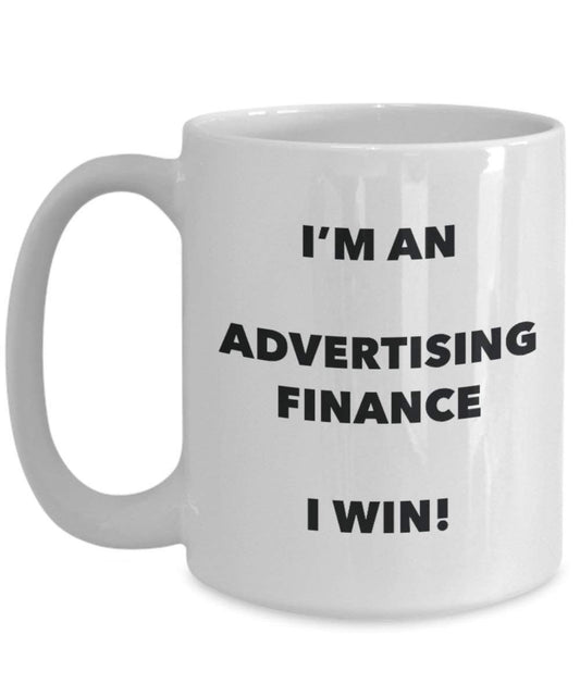 Werbung Finanzierung Tasse – Ich bin eine Werbung I Win. – Funny Kaffeetasse – Neuheit Geburtstag Weihnachten Gag Geschenke Idee 15oz weiß
