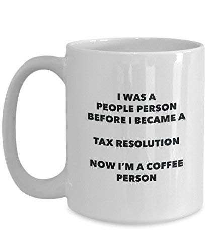 taxes Résolution personne à café Mug Tasse à thé de cacao – rigolo – Anniversaire de Noël amateur de café mignon Gag Gifts Idée 11oz blanc