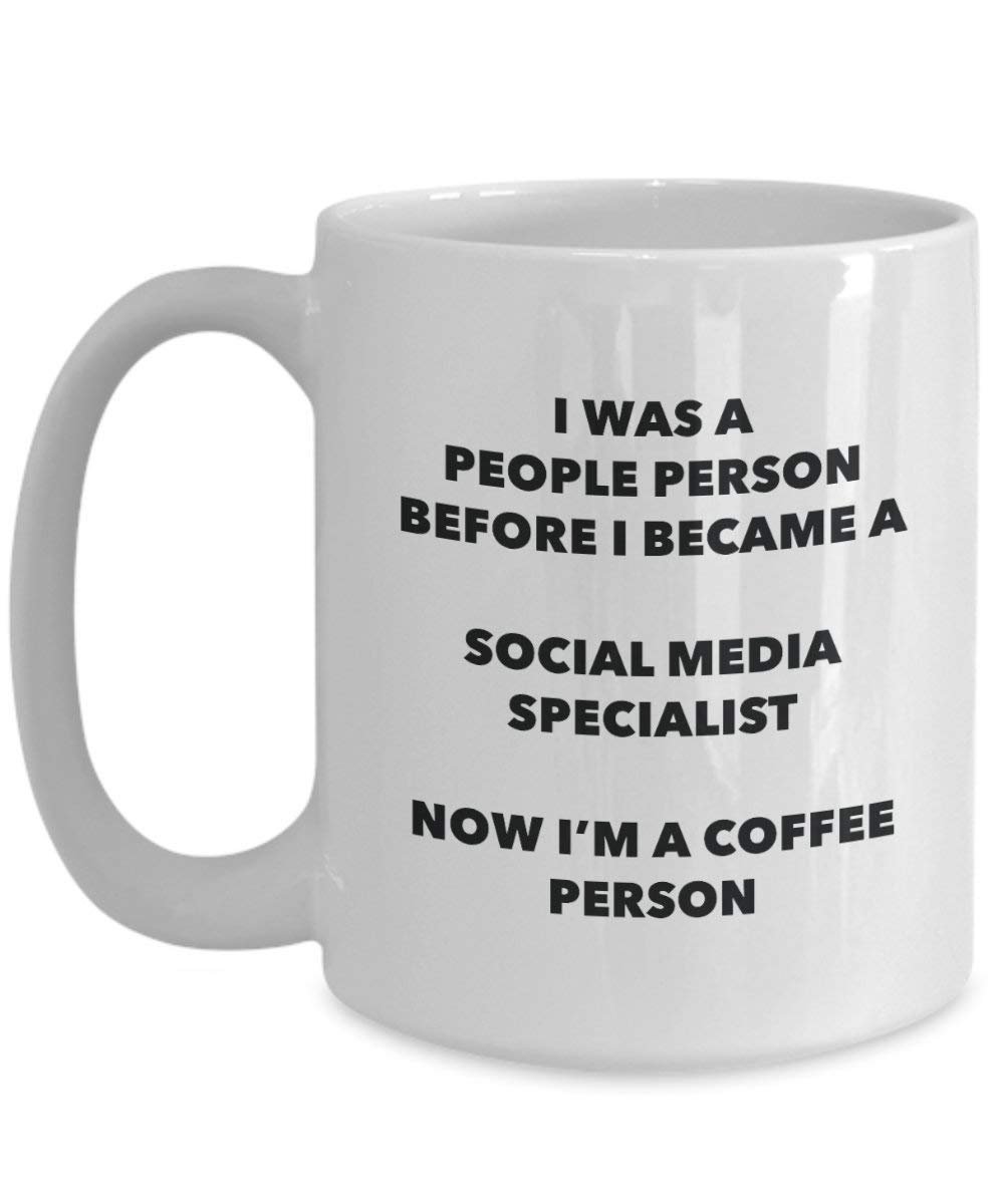 Social Media Specialist Kaffee Person Tasse – Funny Tee Kakao-Tasse – Geburtstag Weihnachten Kaffee Lover Cute Gag Geschenke Idee 15oz weiß