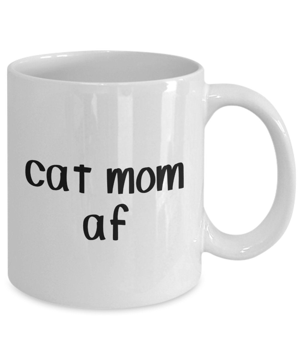 Tasse mit Aufschrift"Cat Mom" – Lustige Tasse für Tee, Kakao, Kaffeetasse – Neuheit Geburtstagsgeschenk