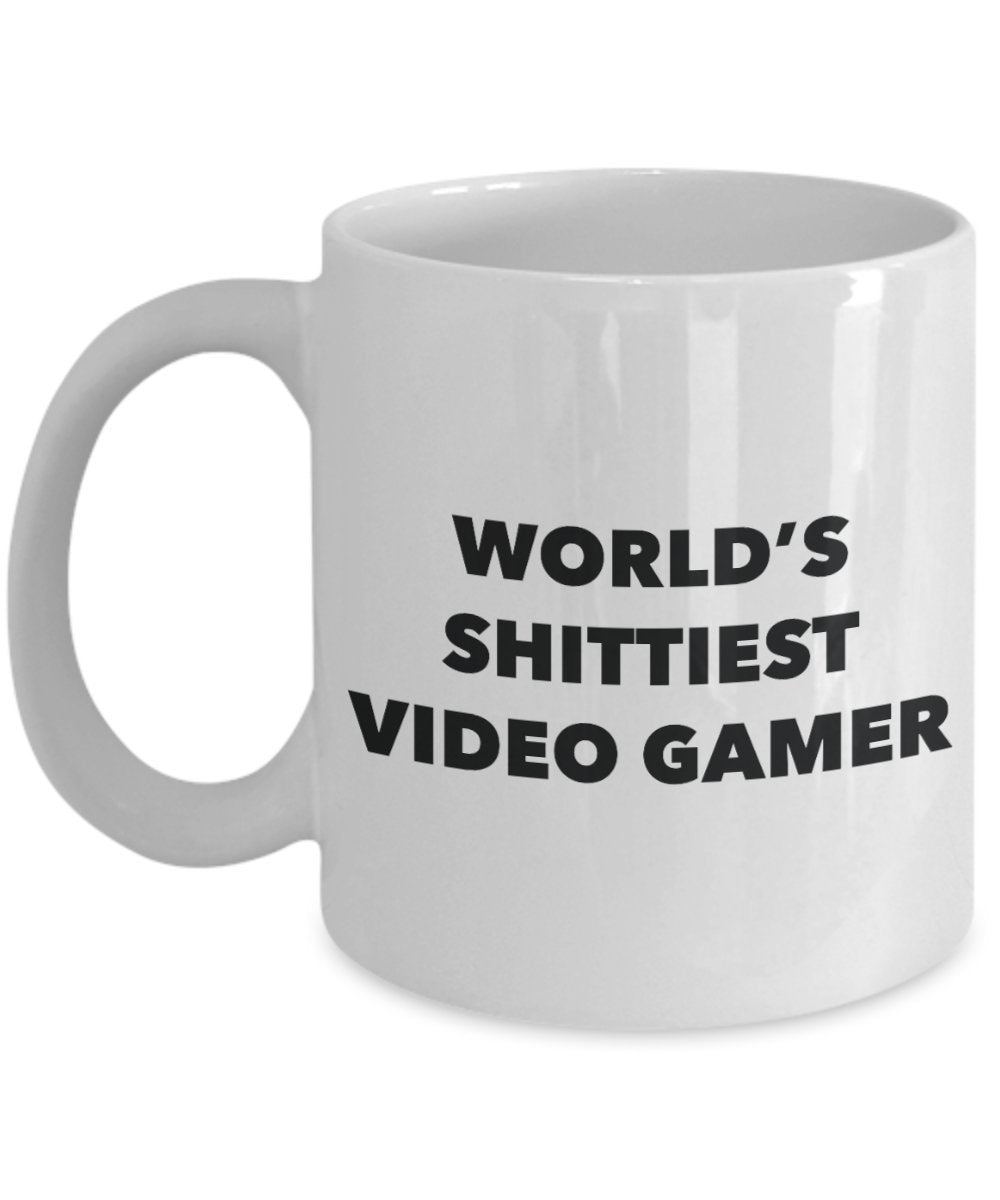 Video Gamer Coffee Mug - World's Shittiest Video Gamer - Video Gamer Gifts - Funny Novelty Birthday Present Idea