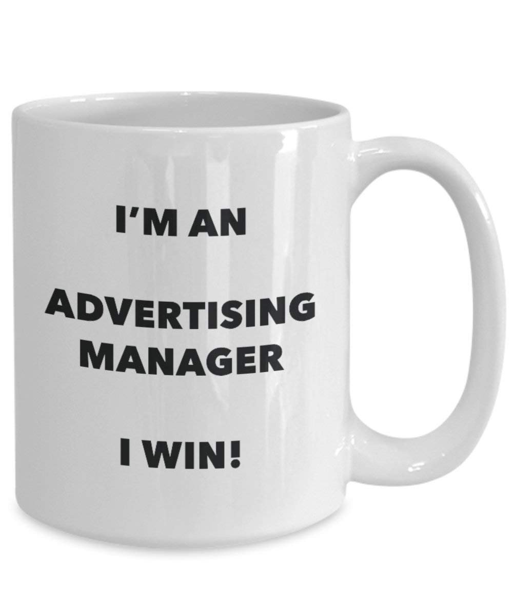 Werbung Manager Tasse – Ich bin ein Werbung Manager I Win. – Funny Kaffeetasse – Neuheit Geburtstag Weihnachten Gag Geschenke Idee 11oz weiß