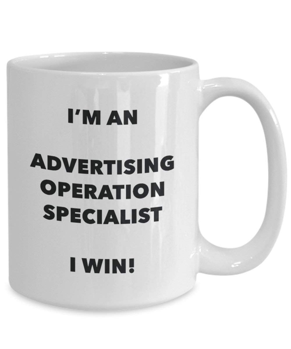 Werbung Specialist Tasse – Ich bin ein Werbung Bedienung Specialist I Win. – Funny Kaffeetasse – Neuheit Geburtstag Weihnachten Gag Geschenke Idee