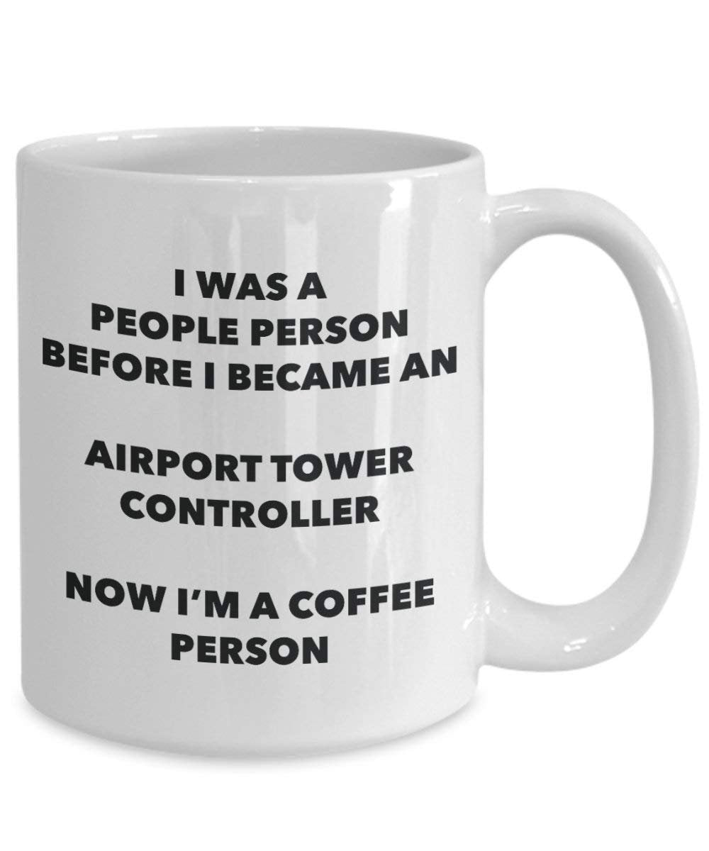 aéroport Tour contrôleur personne à café Mug Tasse à thé de cacao – rigolo – Anniversaire de Noël amateur de café mignon Gag Gifts Idée 15oz blanc