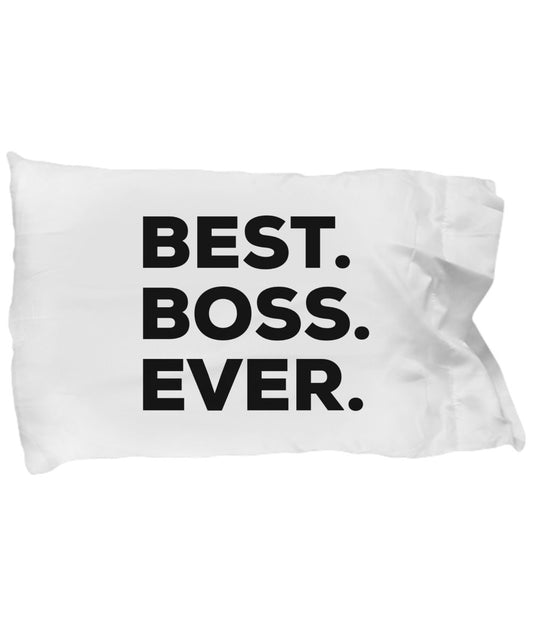 Boss Pillow Case - Best Boss Ever For Women Men - Appreciation Gifts - Birthday - Gag Bosses Day Funny Female Male Desk Promotion Goodbye Parting Offi