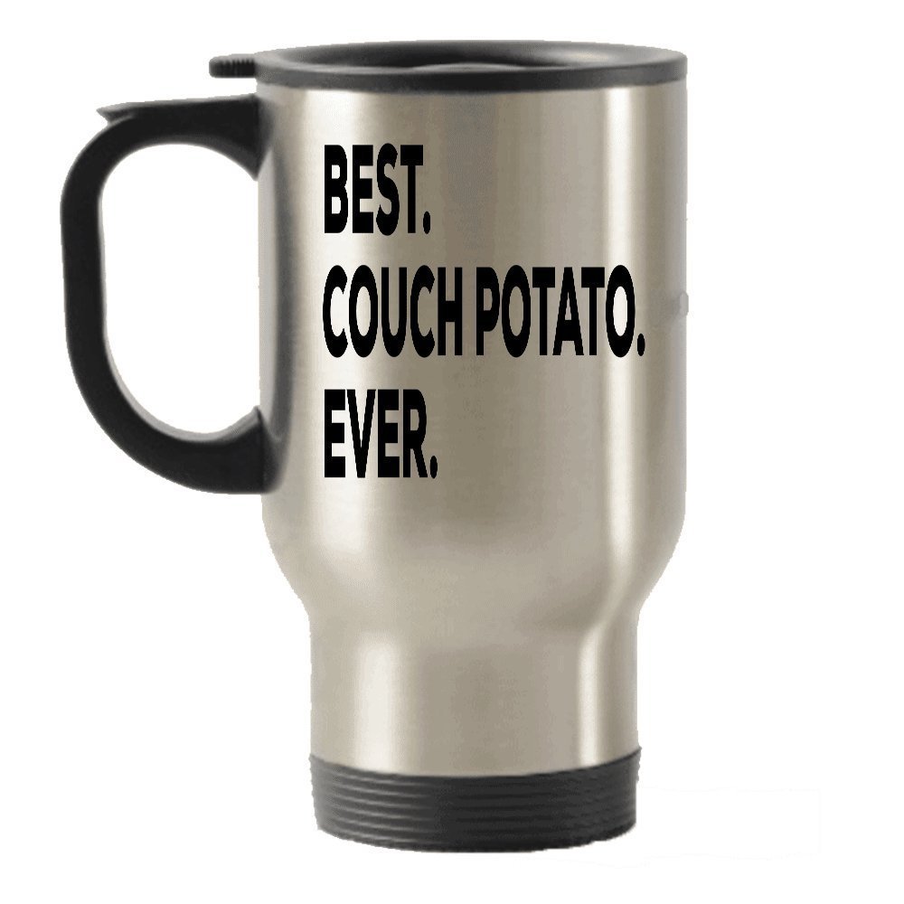 Couch Potato Travel Mug - Couch Potato Gifts - Best Couch Potato Ever Travel Insulated Tumblers For Gift Basket Set Bag - Funny Gag Gift - Tea Hot Chocolate Cocoa