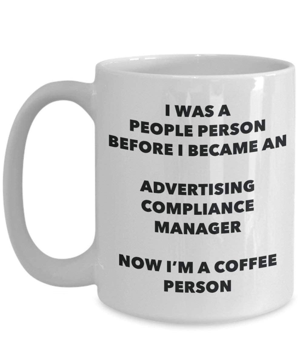 Werbung Compliance Manager Kaffee Person Tasse – Funny Tee Kakao-Tasse – Geburtstag Weihnachten Kaffee Lover Cute Gag Geschenke Idee