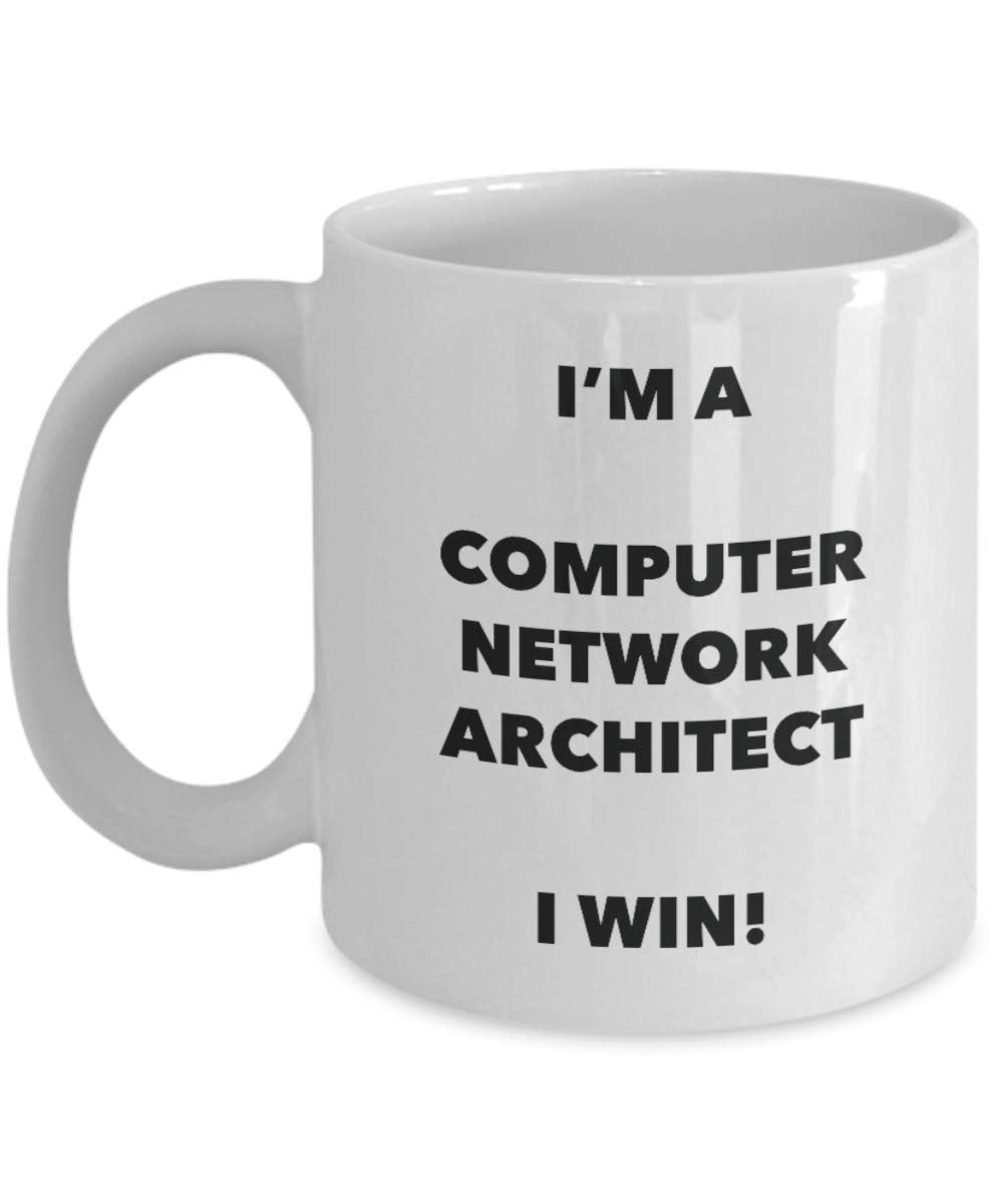 I' m A computer network Architect mug i Win. – Funny Coffee Cup – novelty Birthday Christmas GAG regalo idea 11oz Infradito colorati estivi, con finte perline