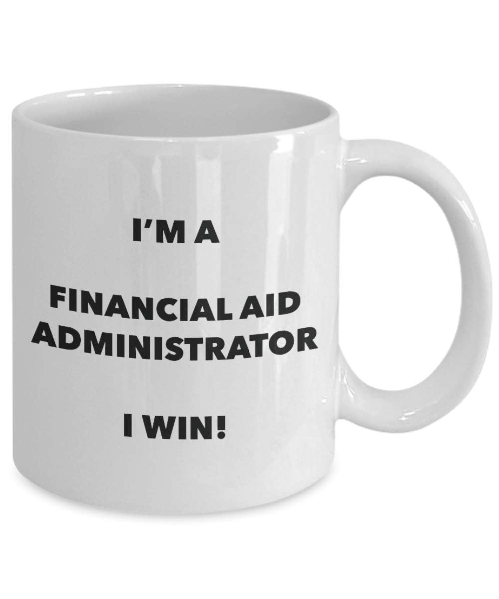 Sono un aiuto finanziario Administrator tazza i Win – Funny Coffee Cup – novelty Birthday Christmas GAG regalo idea