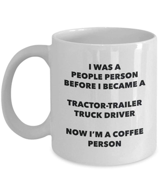 Tractor-trailer chauffeur de camion personne à café Mug Tasse à thé de cacao – rigolo – Anniversaire de Noël amateur de café mignon Gag Gifts Idée 15oz blanc