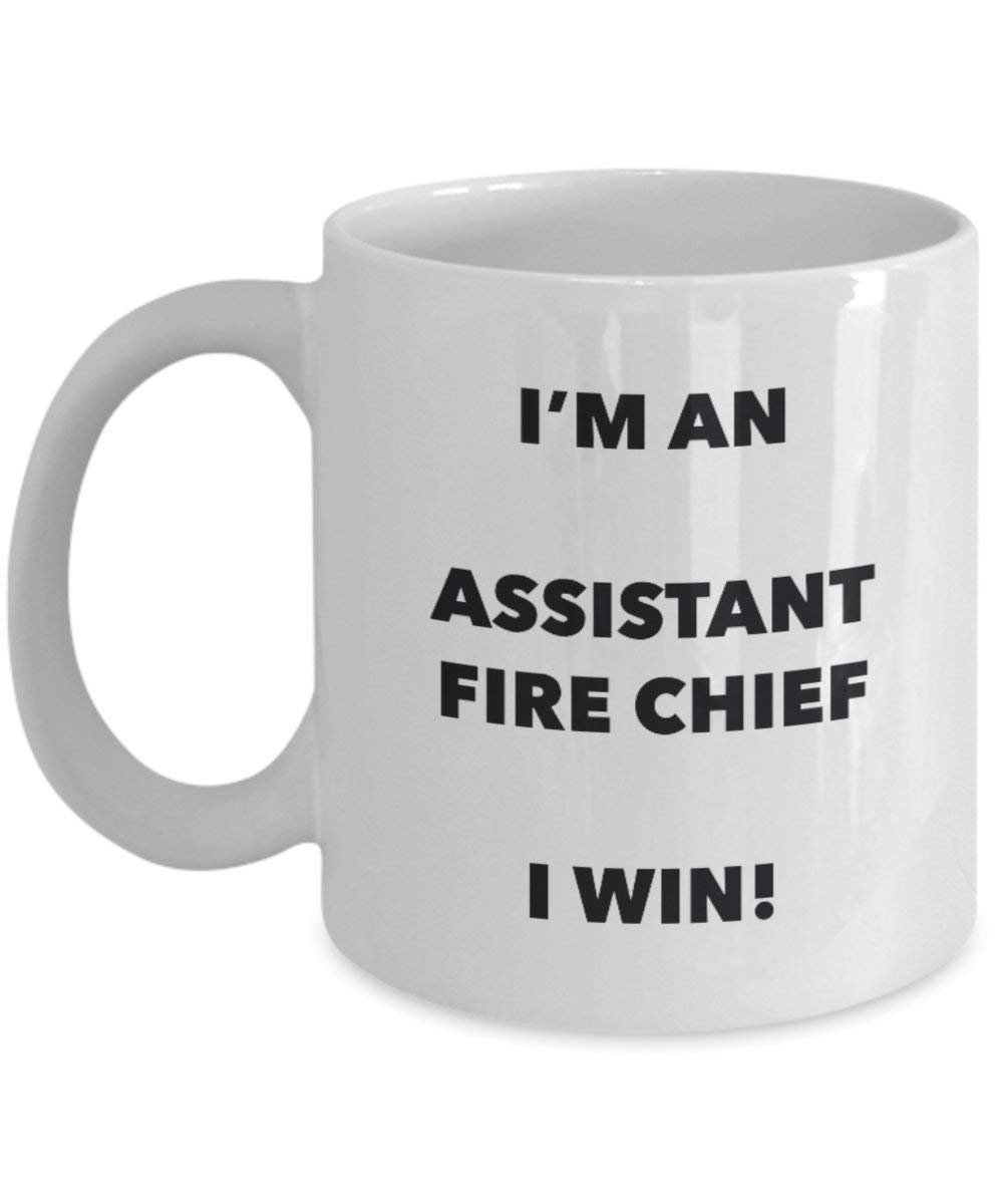 Assistant Fire Chief mug – I' m An Assistant Fire Chief i Win. – Funny Coffee Cup – novelty Birthday Christmas GAG regalo idea 11oz Infradito colorati estivi, con finte perline